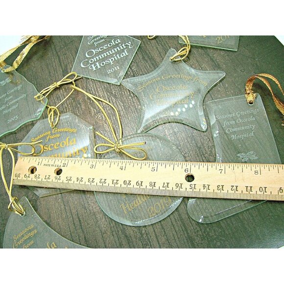 Osceola Community Hospital Mixed Clear Glass Dated Christmas Holiday Ornaments - Picture 7 of 11